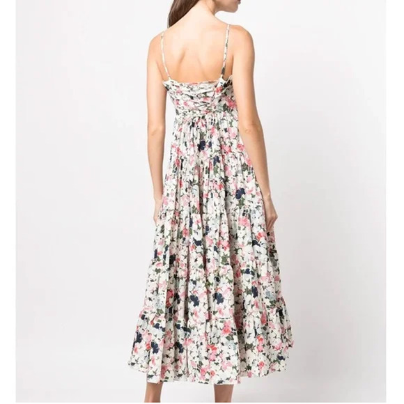 NWT Cinq a Sept Gavin Floral Print Tiered Maxi Dress Papyrus Women's Size US 0 - Picture 2 of 6